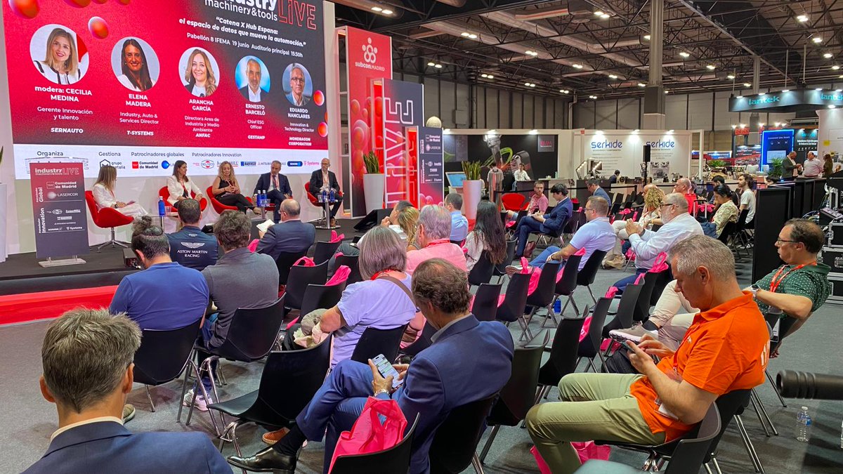 IndustryTalksES's tweet image. 🔴#industryLIVE | Auditorio principal: Mesa sobre automoción 👉🏼 &apos;&apos;Catena X Hub España: el espacio de datos que mueve la automoción&apos;&apos;, con @sernauto, @TSystems_Iberia, @AnfacAutomovil, @gestamp_es
 &amp;amp; @enMONDRAGON en @IndustryLive_ 🚀