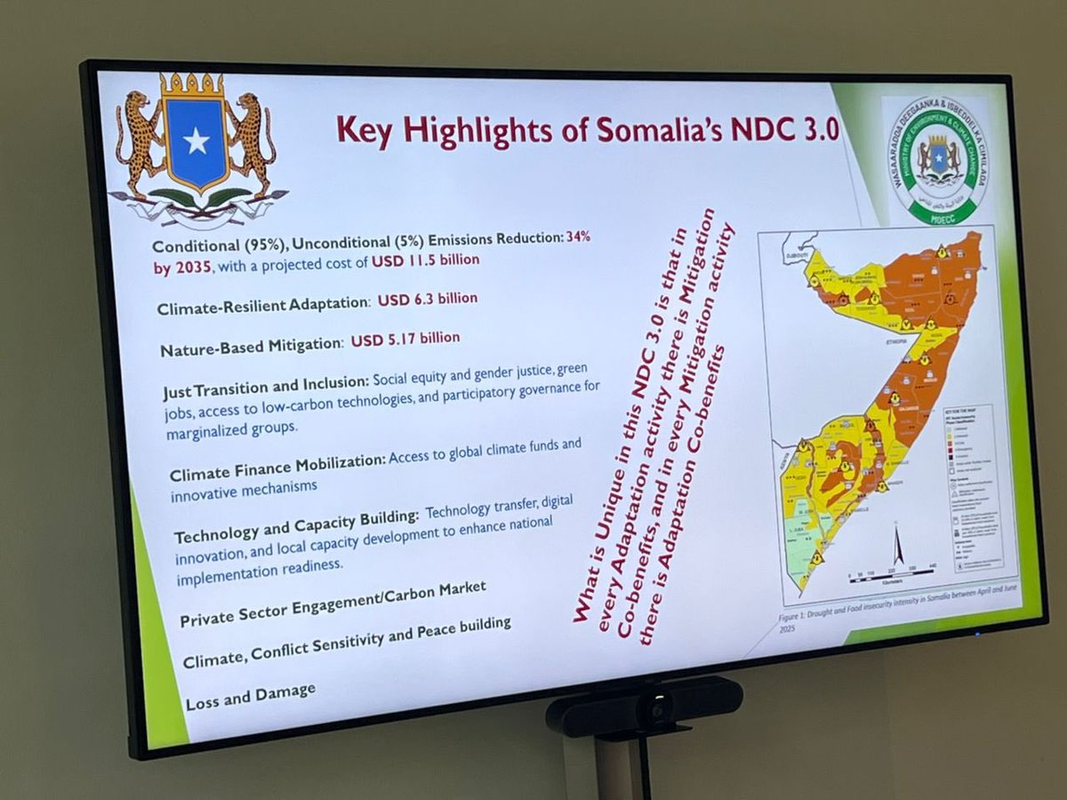 Ministry of Environment & Climate Change 🇸🇴 (@moecc_somalia) on Twitter photo 1/3 Great News, Somalia is proud to become the 1st East African Country to submit & launch the revised NDC 3.0 during the ongoing #SB62. Somalia commends th support of th <a href="/UNFCCC/">UN Climate Change</a> <a href="/ndcpartnership/">NDC Partnership</a>, <a href="/UNDPSomalia/">UNDP Somalia</a>, <a href="/WorldBank/">World Bank</a>, <a href="/FAOSomalia/">FAO in Somalia</a> & other partners during this noble process 👇 1/3 Great News, Somalia is proud to become the 1st East African Country to submit & launch the revised NDC 3.0 during the ongoing #SB62. Somalia commends th support of th <a href="/UNFCCC/">UN Climate Change</a> <a href="/ndcpartnership/">NDC Partnership</a>, <a href="/UNDPSomalia/">UNDP Somalia</a>, <a href="/WorldBank/">World Bank</a>, <a href="/FAOSomalia/">FAO in Somalia</a> & other partners during this noble process 👇