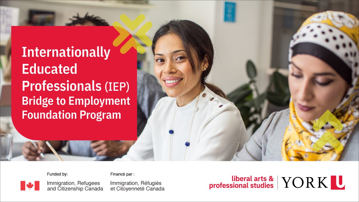 Newcomer to Canada? Bridge skills gaps &amp; prepare to succeed in the local workforce with #YorkU <a href="/YorkULAPS/">Faculty of Liberal Arts & Professional Studies</a> funded IEP Foundation Program. Join our final info session to learn more about the Fall term program &amp; express your interst now yorku.ca/laps/iep/futur…