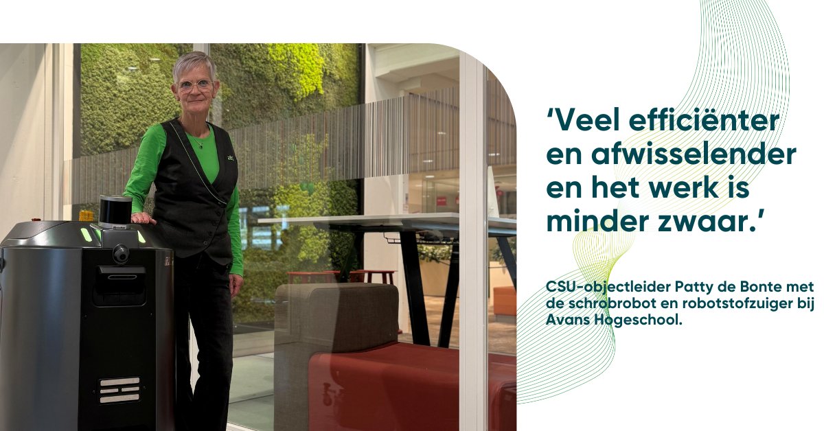 Robotisering: krachtige aanvulling in de schoonmaak! 📈

Robots nemen zwaar &amp; repeterend werk over, zodat het team kan focussen op mensgerichte taken. 

Sneller, grondiger en milieuvriendelijk schoonmaken met minder werkdruk 👉 csu.nl/diensten/facil… #Robotisering