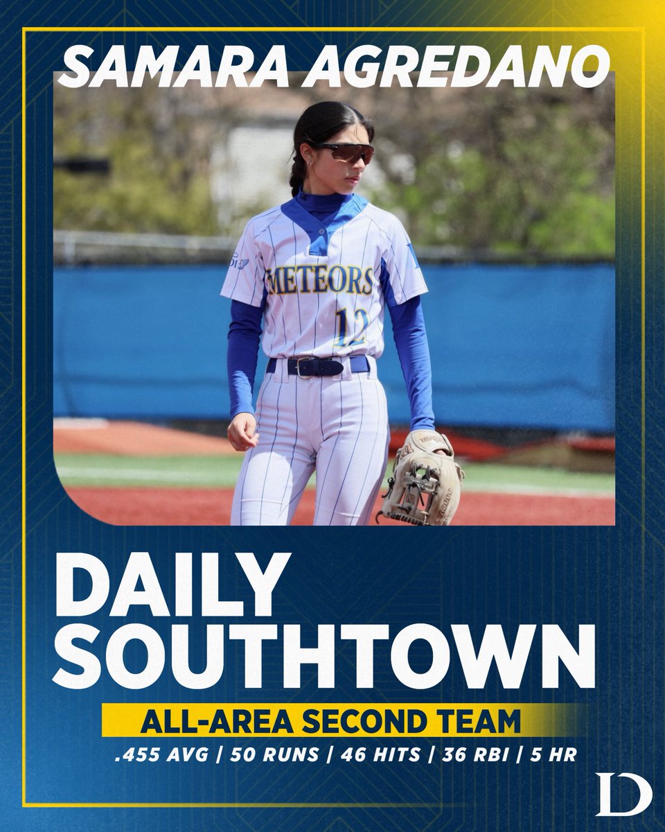 Cappin’ off her junior year with one more very well-deserved honor! 🫡🤟🏼

Amongst some of the top players in the Southland, Samara Agredano was named to the 2025 Daily Southtown All-Area second team!