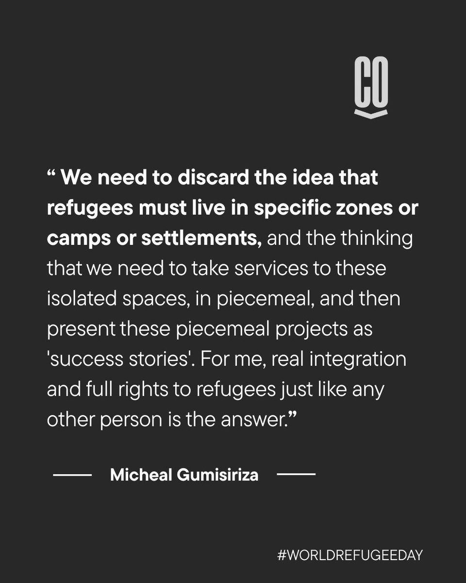 WeAreCohere_Org's tweet photo. "We need to discard the idea that refugees must live in specific zones or camps or settlements..."
- @Gumisir4M
#WorldRefugeeDay #WorldRefugeeDay2025 #SudanCollectiveChange #IDPProtection #SouthSudan https://t.co/bwEpXOqETG