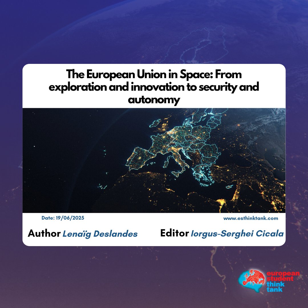 The EU has invested in space policy and research since the mid-2000s. Since January 2025, the EU Commission has initiated progress in securitisation and defensive measures in space. 

✍️Lenaïg Deslandes
🔗esthinktank.com/2025/06/19/the…