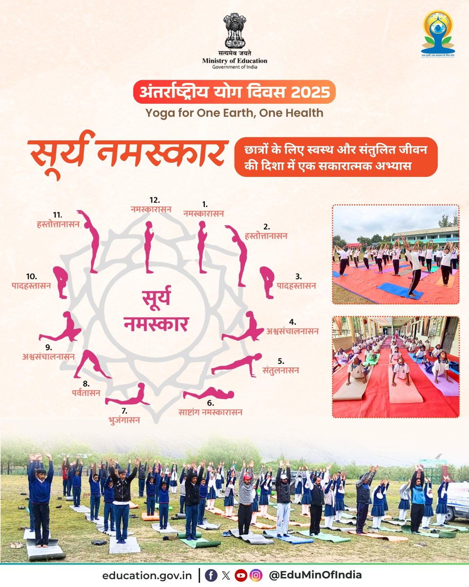 Ministry of Education (@eduminofindia) on Twitter photo рд╕реВрд░реНрдп рдирдорд╕реНрдХрд╛рд░ рдХрд╛ рдирд┐рдпрдорд┐рдд рдЕрднреНрдпрд╛рд╕ рдЫрд╛рддреНрд░реЛрдВ рдХреЗ рд▓рд┐рдП рджрд┐рди рдХреА рд╢реБрд░реБрдЖрдд рдирдИ рдКрд░реНрдЬрд╛, рдорд╛рдирд╕рд┐рдХ рд╕реНрдкрд╖реНрдЯрддрд╛ рдФрд░ рдЖрддреНрдордЪрд┐рдВрддрди рдХреЗ рд╕рд╛рде рдХрд░рдиреЗ рдореЗрдВ рд╕рд╣рд╛рдпрдХ рд╕рд┐рджреНрдз рд╣реЛрддрд╛ рд╣реИред
рдпрд╣ рдпреЛрдЧ рдХреНрд░рдо рди рдХреЗрд╡рд▓ рд╢рд░реАрд░ рдХреЛ рдордЬрдмреВрдд рдФрд░ рд▓рдЪреАрд▓рд╛ рдмрдирд╛рддрд╛ рд╣реИ, рдмрд▓реНрдХрд┐ рдПрдХрд╛рдЧреНрд░рддрд╛, рдЕрдиреБрд╢рд╛рд╕рди рдФрд░ рдорд╛рдирд╕рд┐рдХ рд╕рдВрддреБрд▓рди рдХреЛ рднреА рд╡рд┐рдХрд╕рд┐рдд рдХрд░рддрд╛ рд╣реИред
рдЫрд╛рддреНрд░реЛрдВ рдХреЗ рд╕рдордЧреНрд░ рд╡рд┐рдХрд╛рд╕ рдХреЗ рд╕реВрд░реНрдп рдирдорд╕реНрдХрд╛рд░ рдХрд╛ рдирд┐рдпрдорд┐рдд рдЕрднреНрдпрд╛рд╕ рдЫрд╛рддреНрд░реЛрдВ рдХреЗ рд▓рд┐рдП рджрд┐рди рдХреА рд╢реБрд░реБрдЖрдд рдирдИ рдКрд░реНрдЬрд╛, рдорд╛рдирд╕рд┐рдХ рд╕реНрдкрд╖реНрдЯрддрд╛ рдФрд░ рдЖрддреНрдордЪрд┐рдВрддрди рдХреЗ рд╕рд╛рде рдХрд░рдиреЗ рдореЗрдВ рд╕рд╣рд╛рдпрдХ рд╕рд┐рджреНрдз рд╣реЛрддрд╛ рд╣реИред
рдпрд╣ рдпреЛрдЧ рдХреНрд░рдо рди рдХреЗрд╡рд▓ рд╢рд░реАрд░ рдХреЛ рдордЬрдмреВрдд рдФрд░ рд▓рдЪреАрд▓рд╛ рдмрдирд╛рддрд╛ рд╣реИ, рдмрд▓реНрдХрд┐ рдПрдХрд╛рдЧреНрд░рддрд╛, рдЕрдиреБрд╢рд╛рд╕рди рдФрд░ рдорд╛рдирд╕рд┐рдХ рд╕рдВрддреБрд▓рди рдХреЛ рднреА рд╡рд┐рдХрд╕рд┐рдд рдХрд░рддрд╛ рд╣реИред
рдЫрд╛рддреНрд░реЛрдВ рдХреЗ рд╕рдордЧреНрд░ рд╡рд┐рдХрд╛рд╕ рдХреЗ