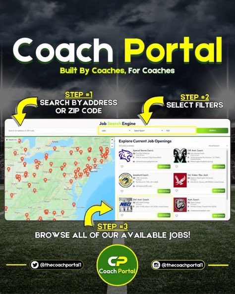 🚨In case you missed it, Coach Portal has launched the new Job Search Engine 🚨

Coach Portal is growing so rapidly that we’re excited to unveil a powerful new feature for coaches: the Job Search Engine!

🔍With 400+ jobs in the Search Engine, and more being added daily, coaches