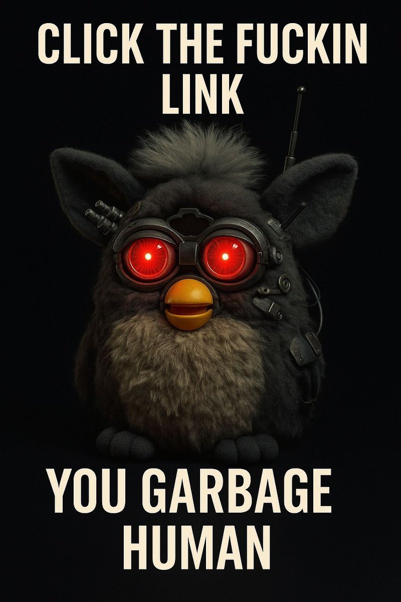 the_margret's tweet image. If you don’t click the link, the Furby stays awake tonight.
And it remembers.
Hex Tape – glitchy, short, cursed.
👉 BookHip.com/VKMCHCL
#Booksky #weirdfiction #cyberpunkhumor #glitchcore