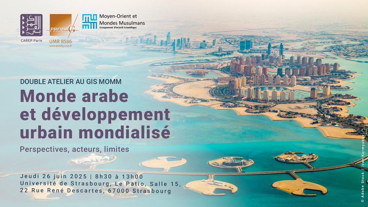 CAREP Paris (@carepparis) on Twitter photo 🔔 Jeudi 26 juin >> atelier au <a href="/GisMoyenOrient/">GIS Moyen-Orient et mondes musulmans - GISMOMM</a> 📌 Strasbourg
🌿🌇 Les villes du Moyen-Orient et du Maghreb au prisme des enjeux écologiques et identitaires
💻 À suivre sur Zoom : carep-paris.org/prochain-evene…
Organisé par Nora Mareï, <a href="/CNRS/">CNRS 🌍</a> (UMR Prodig), Asma Nouira, <a href="/CarepParis/">CAREP Paris</a>, 🔔 Jeudi 26 juin >> atelier au <a href="/GisMoyenOrient/">GIS Moyen-Orient et mondes musulmans - GISMOMM</a> 📌 Strasbourg
🌿🌇 Les villes du Moyen-Orient et du Maghreb au prisme des enjeux écologiques et identitaires
💻 À suivre sur Zoom : carep-paris.org/prochain-evene…
Organisé par Nora Mareï, <a href="/CNRS/">CNRS 🌍</a> (UMR Prodig), Asma Nouira, <a href="/CarepParis/">CAREP Paris</a>,