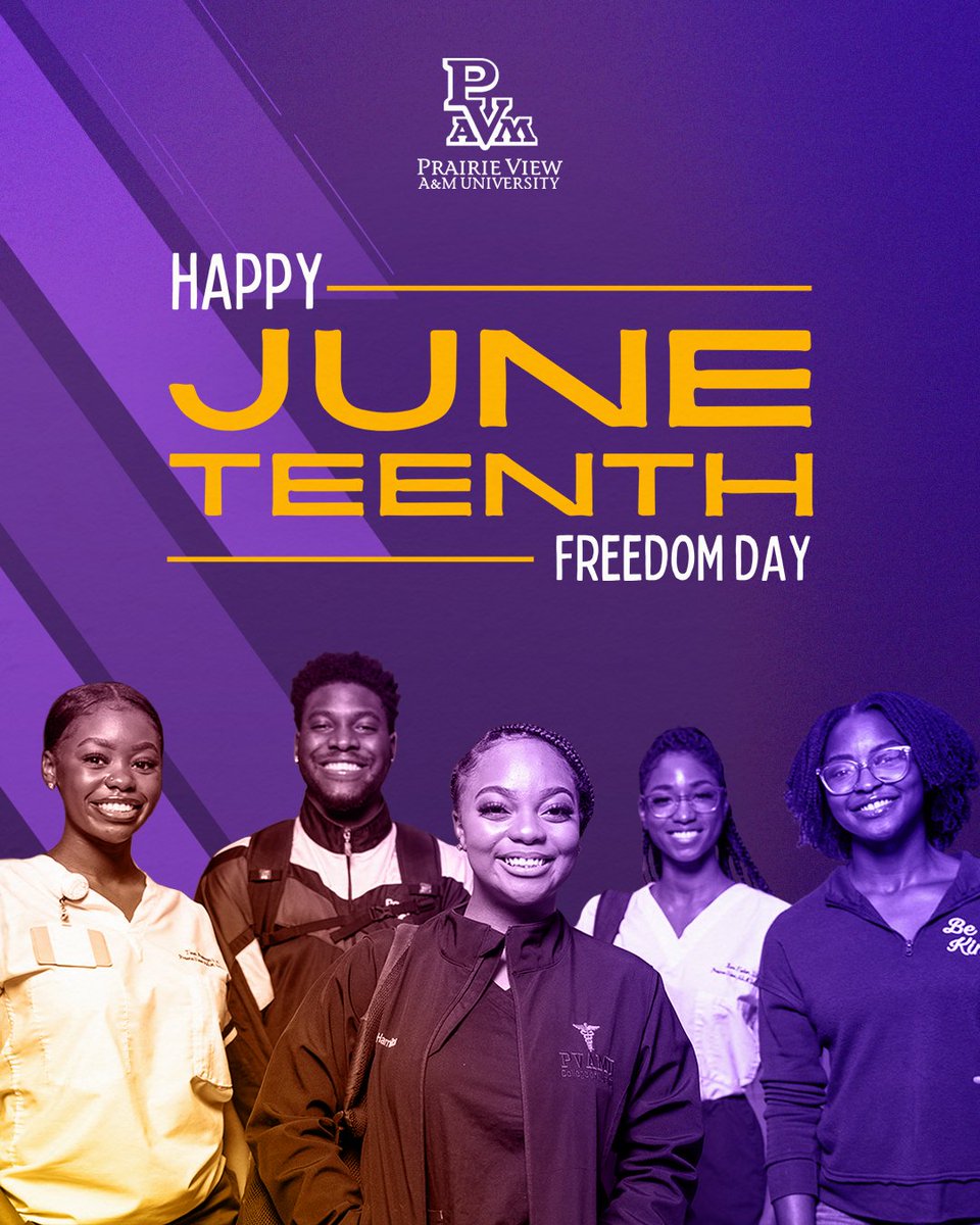 PVAMU's tweet image. Juneteenth marks the day freedom reached Texas—and just 11 years later, Prairie View A&M University was founded to carry that freedom forward through education.
Today, we honor that history and continue the work.