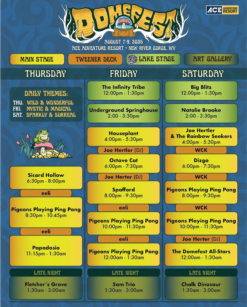 Domefest Music Schedule 🔥 From start to finish, there's no place like DOME!!

🎟️🎟️🎟️ &gt;&gt;&gt; domefestival.com