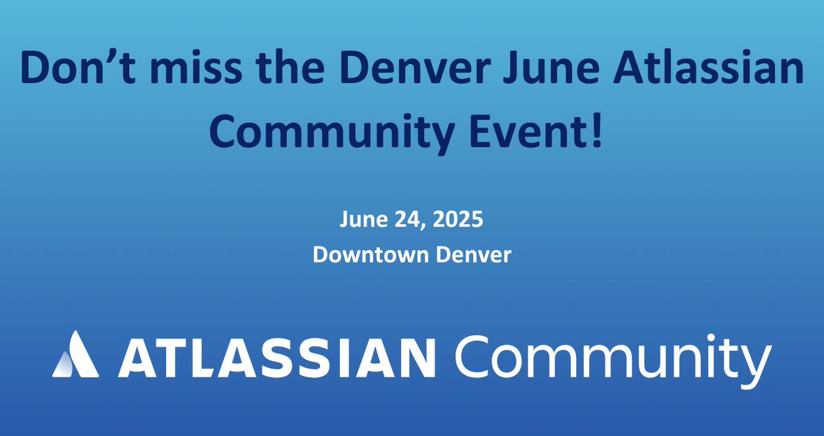 ReleaseTEAMcorp's tweet image. Hey Denver Atlassian Community! Come to the June @Atlassian  Community Event! 

June 24th 2025 
Downtown Denver

Details here!! bit.ly/464ZmKf

#AtlassianCommunityEvents #TechCommunity #AtlassianTeam25