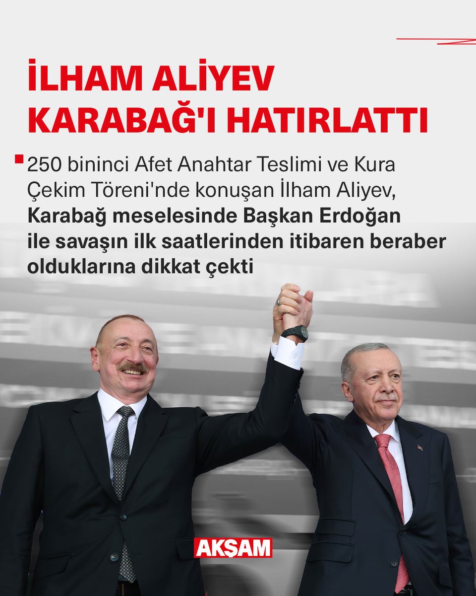 "Yaşasın Azerbaycan-Türkiye birliği"

📌250 bininci Afet Anahtar Teslimi ve Kura Çekim Töreni'nde konuşan İlham Aliyev, Karabağ meselesinde Başkan Erdoğan ile savaşın ilk saatlerinden itibaren beraber olduklarına dikkat çekti

tmd.yt/2zae9