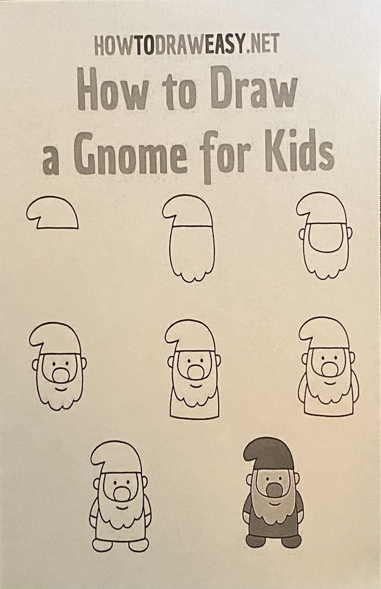PichaelMarkes's tweet image. Mom found this cleaning out her teaching stuff. Love me a good gnome #Gnomes #Drawing