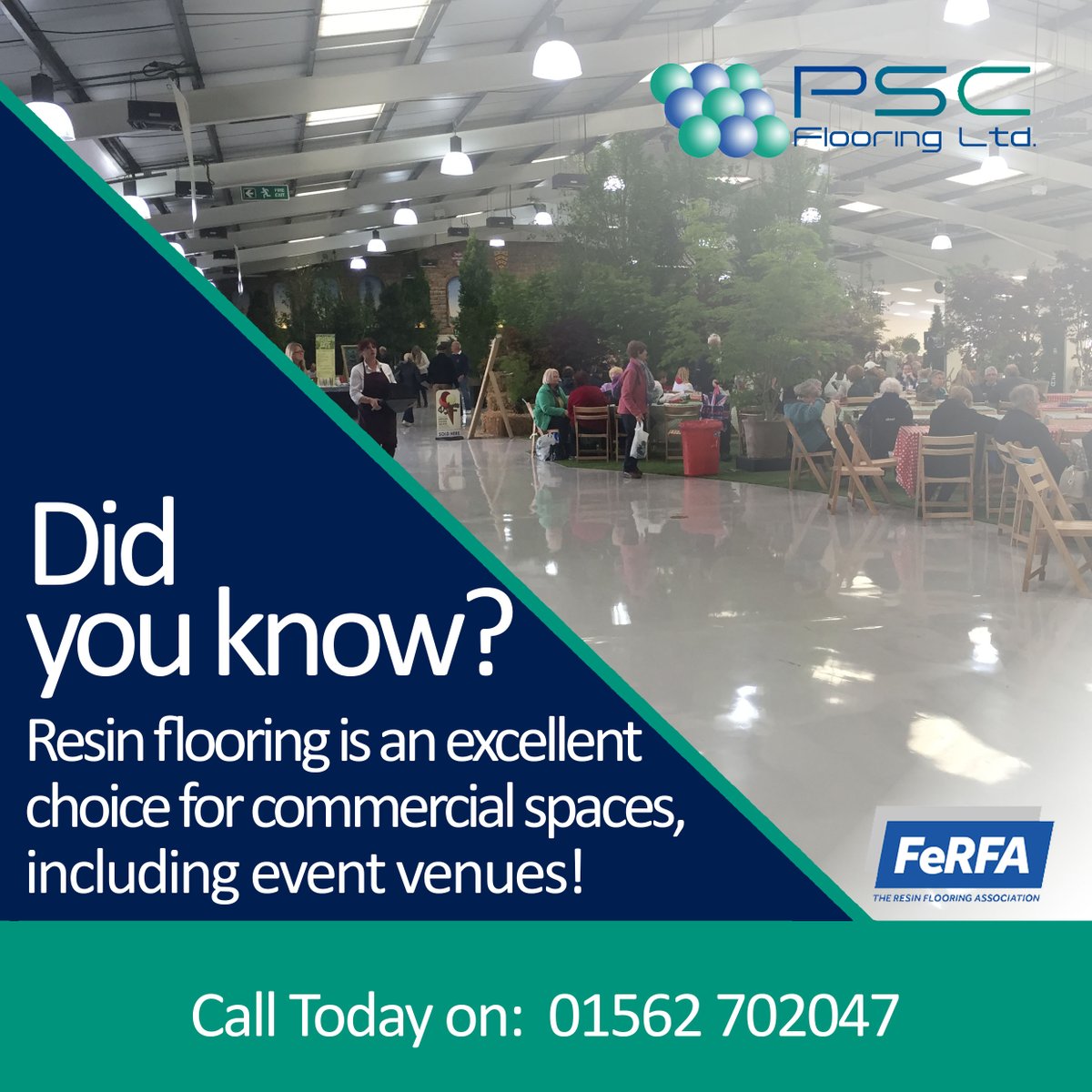 Commercial spaces have the ultimate combination of flooring needs- high foot traffic &amp; rapid churn meaning spaces must be quick and easily cleaned &amp; always look good!! Call our Team on 01562702047, rb.gy/u3bc18 
#pscflooringltd #epoxyresin #commercialflooring #resin