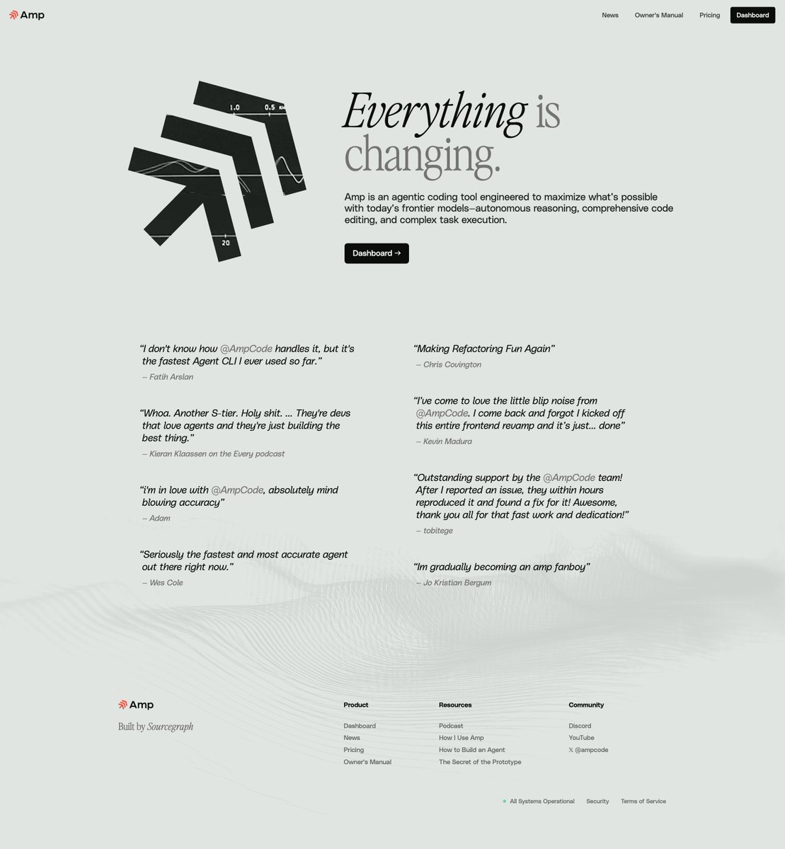 Look! A new Amp homepage!

Fantastic job by <a href="/toolmantim/">Tim Lucas</a>. I love it.