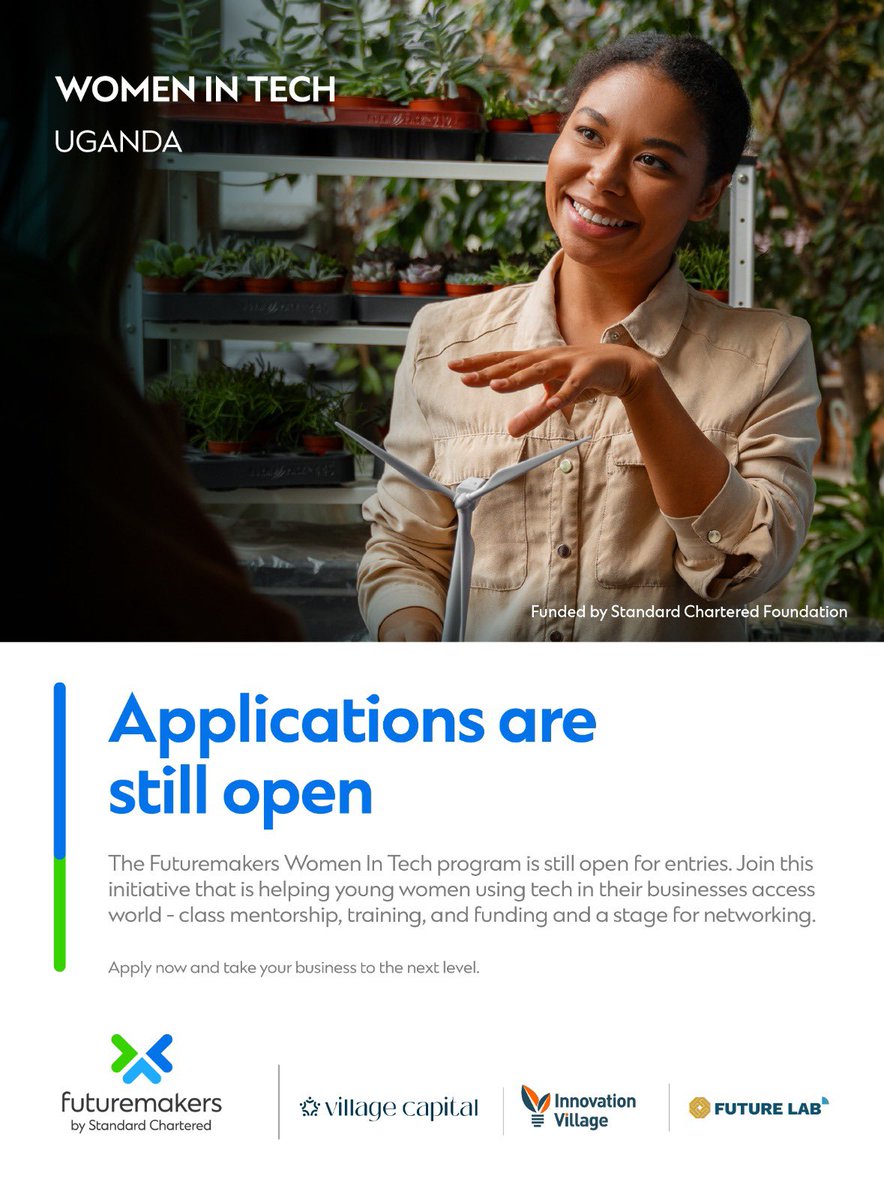 Applications for the #WomeninTechUg Program are still open till end of June. This is your chance to unlock catalytic funding, gain expert guidance, and access practical training that will prepare your venture for investment and long-term growth.

Apply 👉 scwomenintech.futurelab.africa