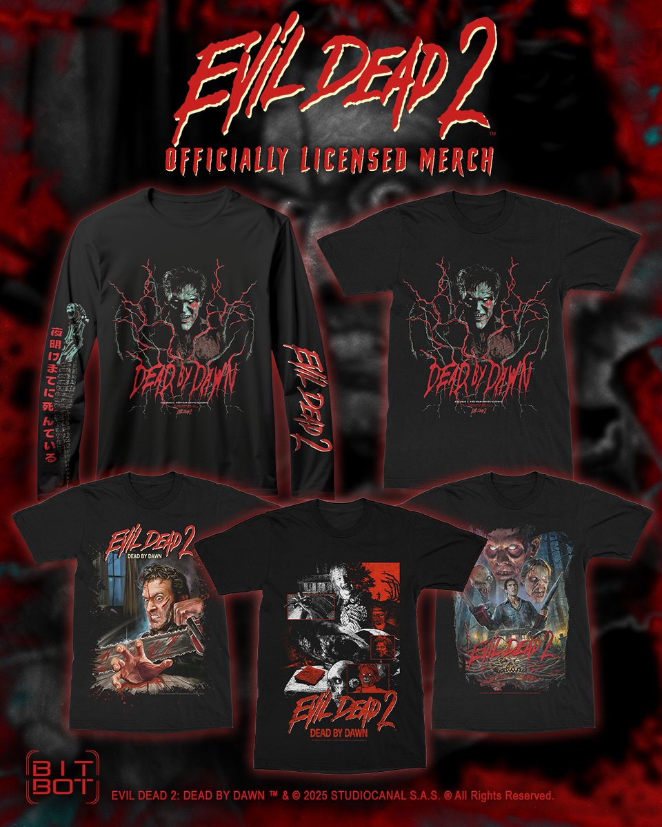 NEW officially licensed Evil Dead 2 shirts are here! 😈 Shop the full Evil Dead 2 collection here: fixtstore.com/bitbotapparel