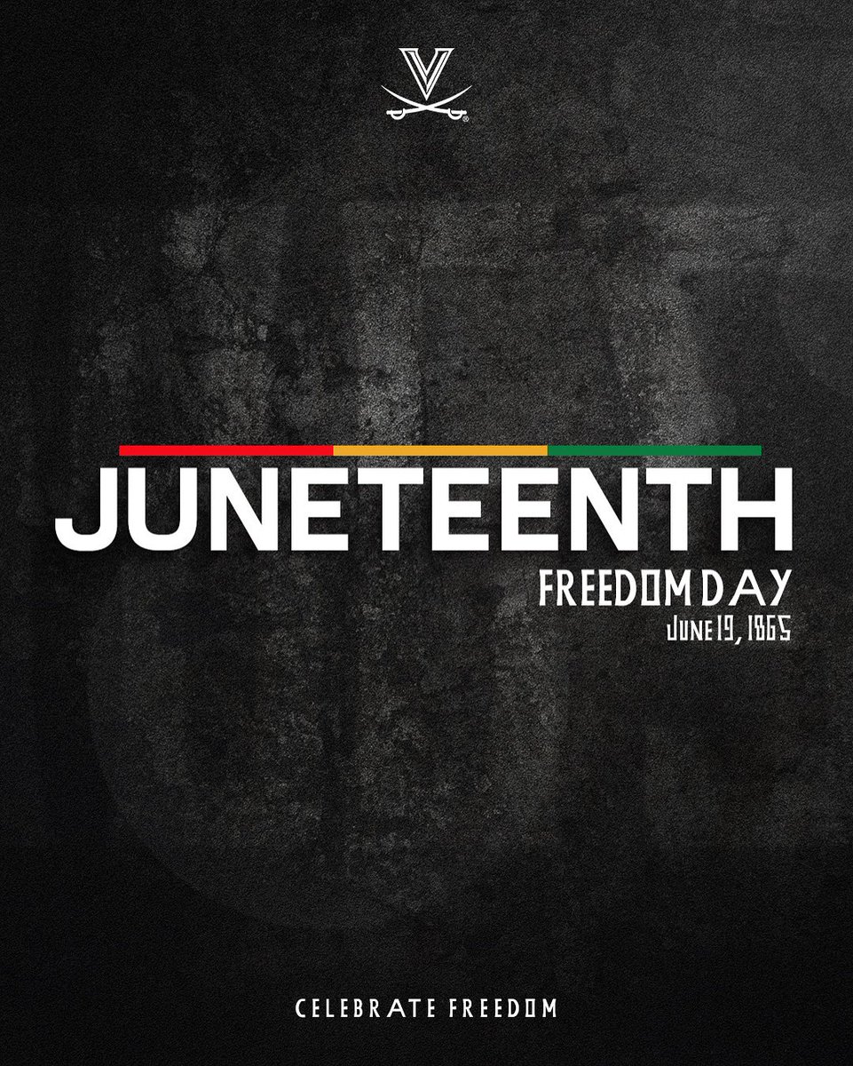 UVASoftball's tweet image. Today, on this and every Juneteenth, we commemorate the end of slavery for African Americans in the United States and reflect upon that history as it relates to our country and University.