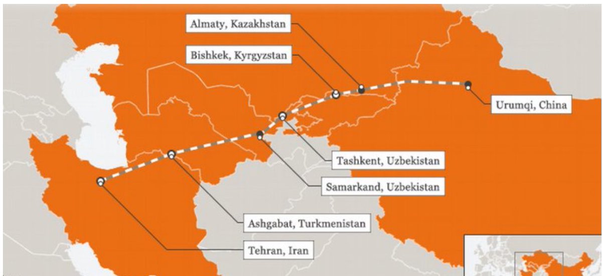￼
Los bombardeios de 🇮🇱 a 🇮🇷 aconteceram depois da inauguração dessa ferrovia que interconecta 🇨🇳 com 🇮🇷 
#BRI 

eurasiantimes.com/first-freight-…