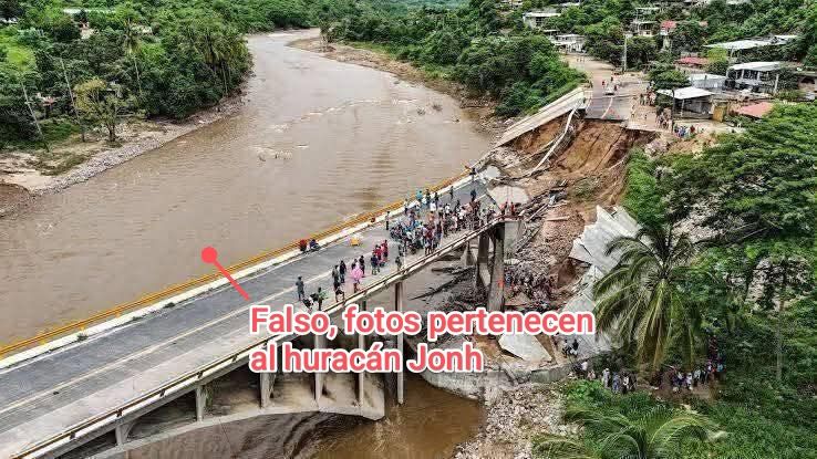 🚨 ¡Cuidado con la desinformación! 

Están circulando en redes sociales y algunos medios de comunicación imágenes que supuestamente muestran los efectos del huracán Erik en Oaxaca. ⚠️ ¡ESAS FOTOS NO SON REALES!

📸 Las imágenes pertenecen en realidad al huracán John (años atrás)
