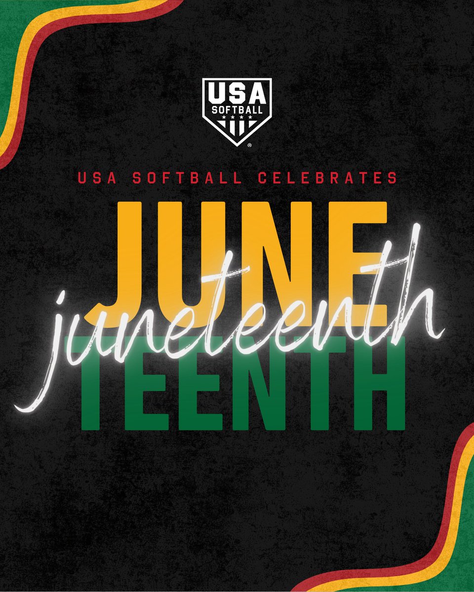 Today we honor freedom, reflect on history, and celebrate progress.

Happy Juneteenth from #USASoftball 🇺🇸