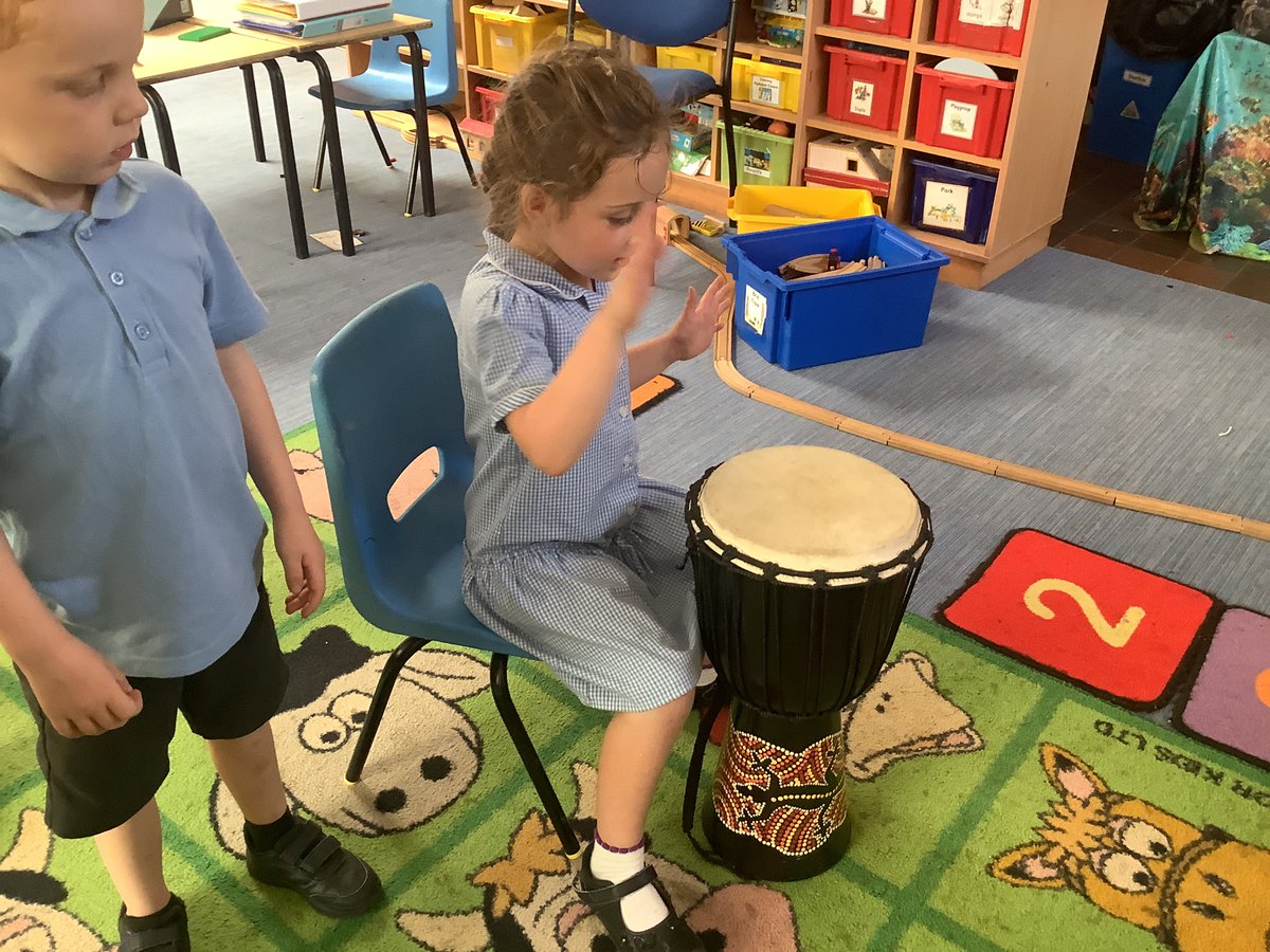 <a href="/buryprimary/">Bury C of E Primary</a> Reception used African drums today, exploring using bass, tone and slaps to change the sounds. We used handprints to help us follow a simple pattern. <a href="/PKCKST/">Primary Knowledge Curriculum</a>