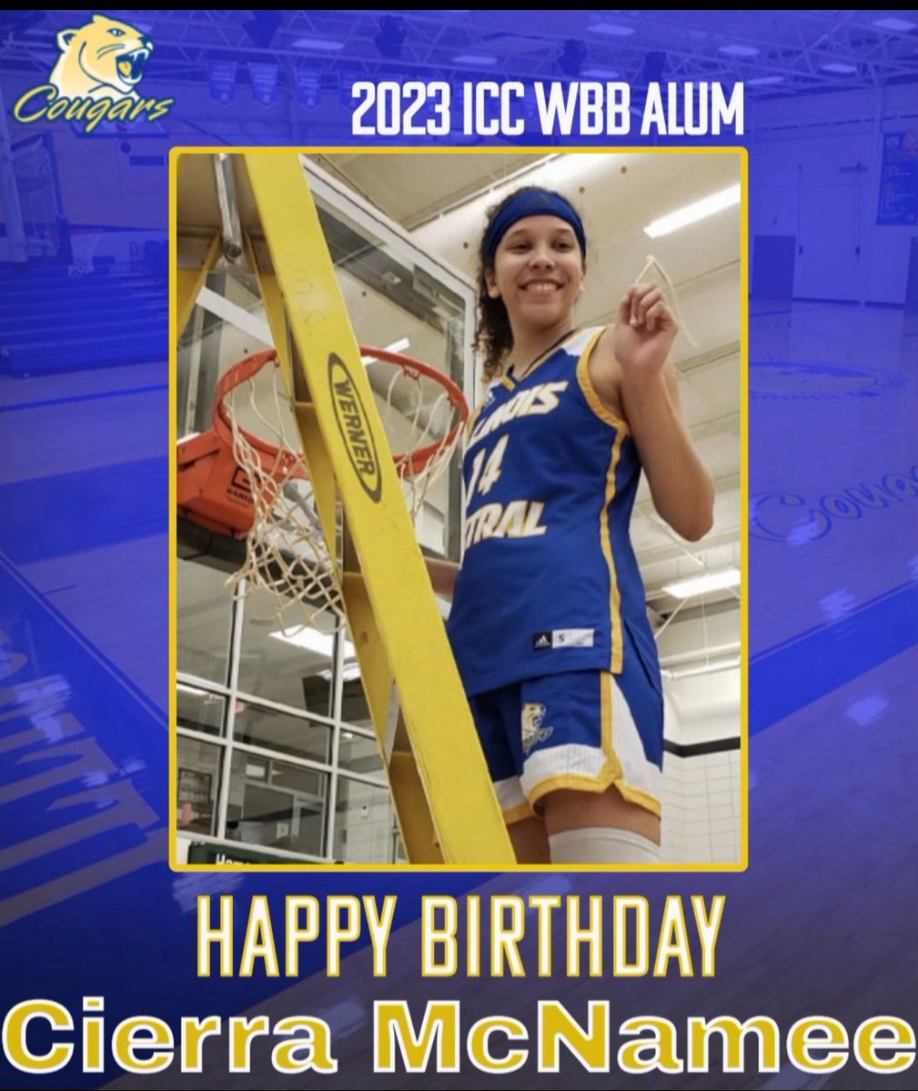 Happy belated bday to <a href="/ICC_CougarsWBB/">ICC Women’s Basketball</a> Class of ‘23 alum <a href="/CCmac14/">Cierra✨</a>! After ICC, Cierra played 2 yrs at Lewis University where she just earned her bachelors in sport management. 

Hope your day was amazing CiCi!