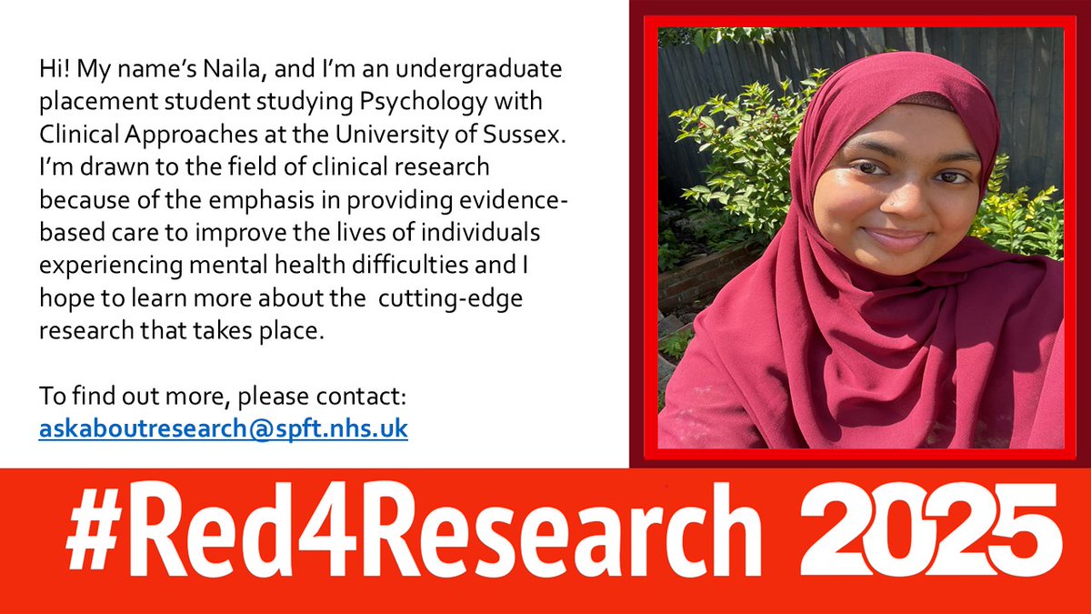 #Red4Research <a href="/NIHRresearch/">National Institute for Health and Care Research</a> <a href="/SPFT_NHS/">Sussex Partnership</a>