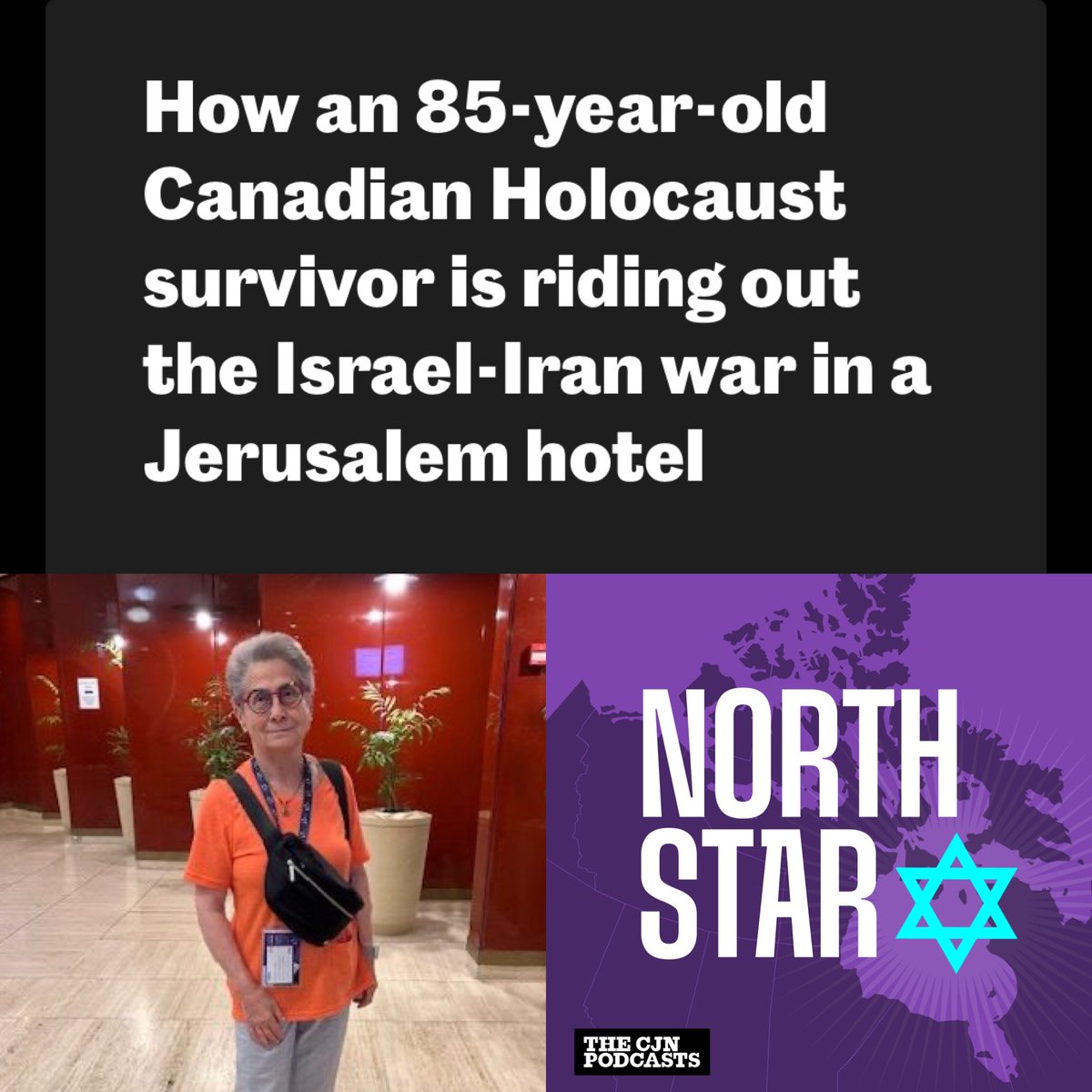 "One day they'll tell their grandchildren about this": Canadian Holocaust survivor Eva Kuper is keeping stoic while stranded on a mission to Israel with 65 Montreal post-secondary students–the trip now cut short by the Israel-Iran war. The group is hunkering down in a hotel,