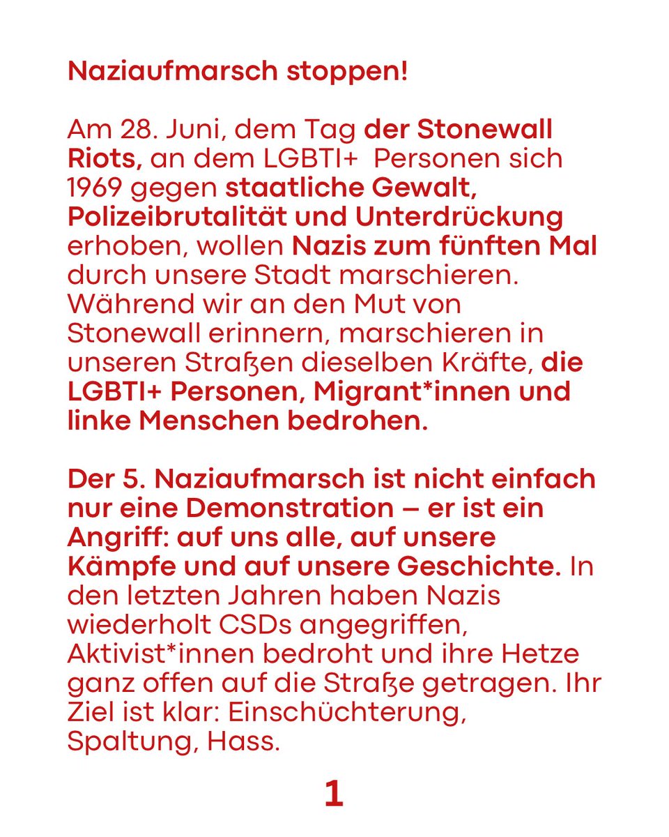 FrankfurtYdg's tweet photo. Kommt mit uns gemeinsam am 28. Juni um 12:00 Uhr zum Roßmarkt. Zeigen wir den Faschisten was es bedeutet ihren Braunen Müll in unseren Vierteln zu verbreiten!

#antifa #antiimp #widerstand #faschismus #frankfurt #aufmarschverhindern https://t.co/lKlHiUmgWq