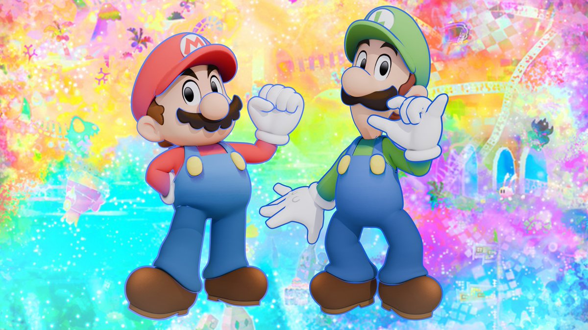 hugono23's tweet photo. So yeah, it's been a bit, quick Posing pratice with the bros + inspiration. Wanted to base myself on some Mario &amp; Luigi Dream Team Promo Art

Mario &amp; Luigi Brothership rigs by @MarioHolo1 
#Mario #Luigi #MarioLuigi #BlenderCycles https://t.co/3eU9JWr8t6