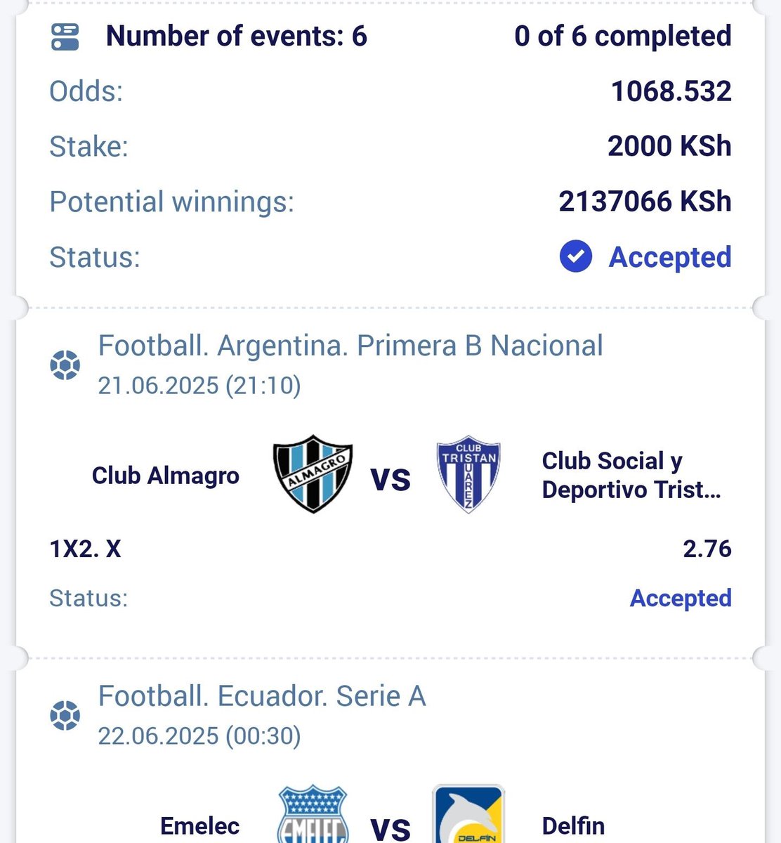 6 Games

1000 Odds

Betslip code: XTEXU

Betting site: Paripesa🔵 REGISTER &amp; DEPOSIT PARIPESA HERE
👇👇👇: paripesa.bet/palmer

App link👉 paripesa.bet/palmerapp

✅ Promo code: PALMER