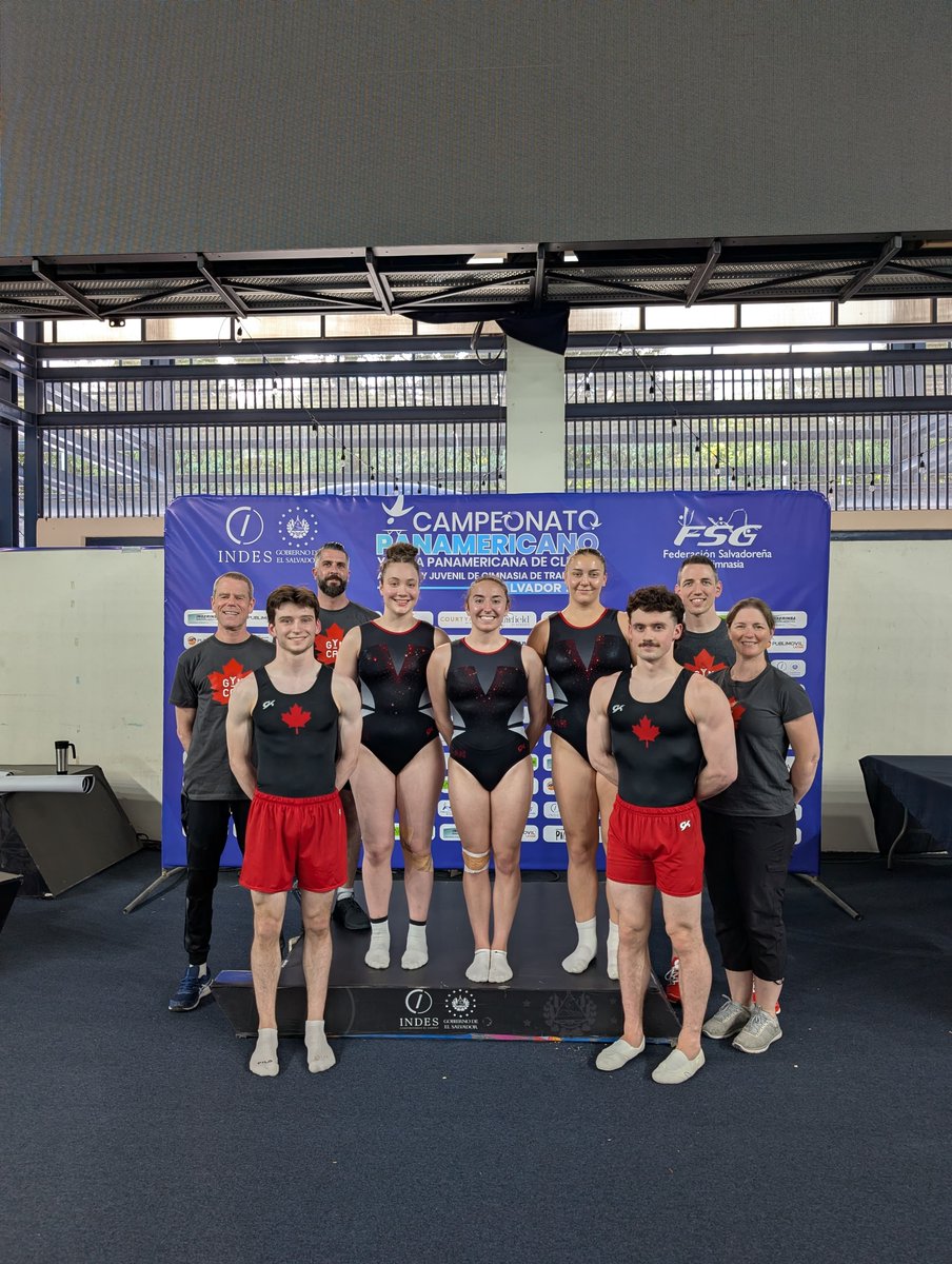 Where in the world is our Certified Athletic Therapist, Jen Childs?! 🛫 🛬 

This week: with Canada's Rhythmic Gymnastics team at the Junior World Championships in Bulgaria (pic 1).

In May: at the 2025 Trampoline Senior Pan American Championships in El Salvador (pic 2). 🇨🇦👏👏