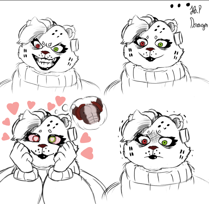 HpDragos's tweet photo. eu fiz um treinamento de expressões  com a minha fursona , espero que gostem <3 https://t.co/ZkzfBhl8MZ