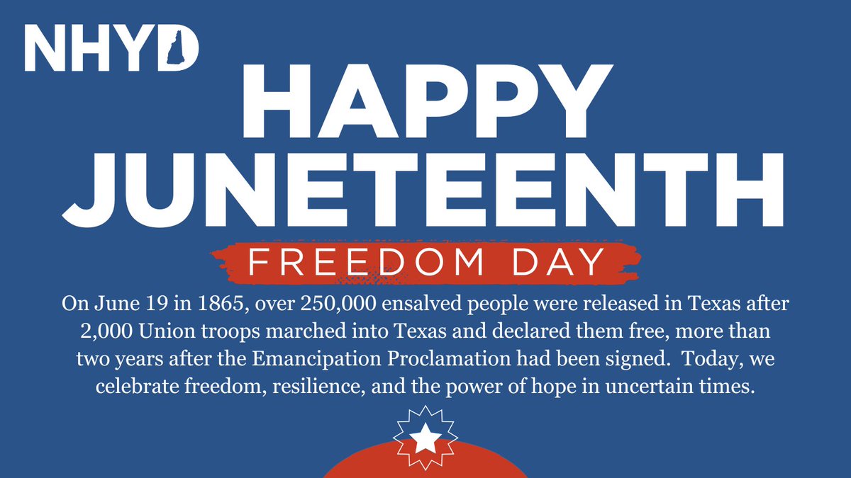 NHYoungDems's tweet image. Happy Juneteenth from the NH Young Dems!