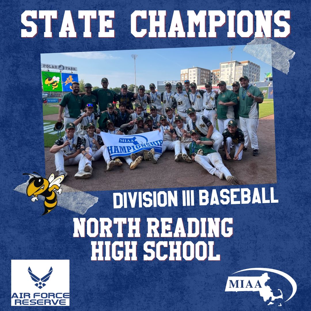 🎉Congratulations to the Division III Baseball State Champions, North Reading High School!