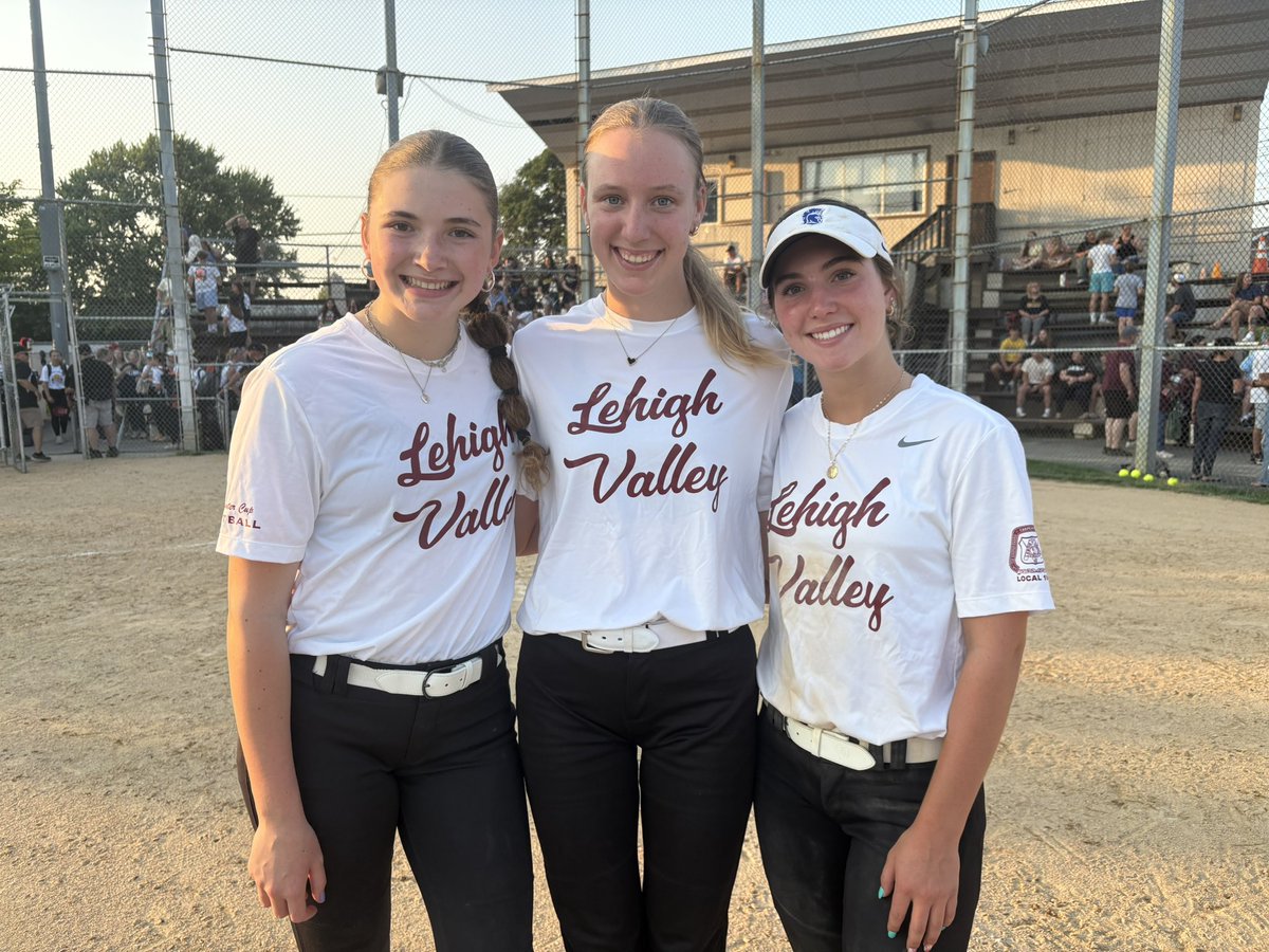CARPENTER CUP GAME 1 

In their first game of the tournament, played today at Marple Newtown HS, Lehigh Valley and Olympic Colonial from New Jersey are 0-0 after 5 innings. Neither team has a hit. Whitehall’s Morgan Laub (center in photo) tossed 4 hitless innings.
