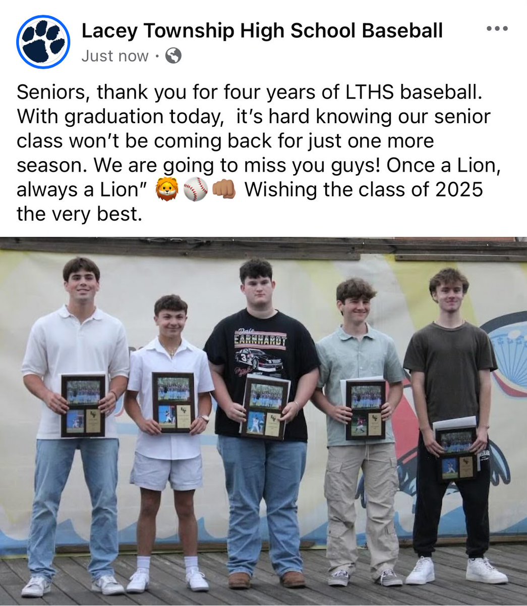 LaceyBoys class of 2025! 🦁⚾️👊🏽