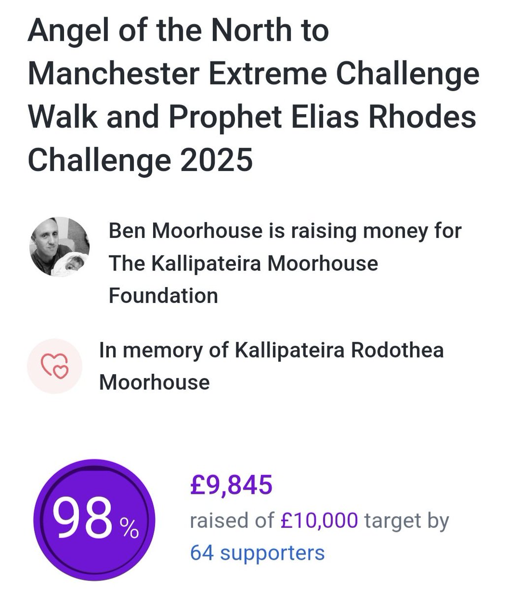 💔 I’m just £155 away from reaching my £10,000 goal for stillbirth research—a cause born from heartbreak, love, and hope.

To get to £10,000 will mean the world to me. Every single pound brings us closer to change, to answers, and to honouring the tiny lives that didn’t get their