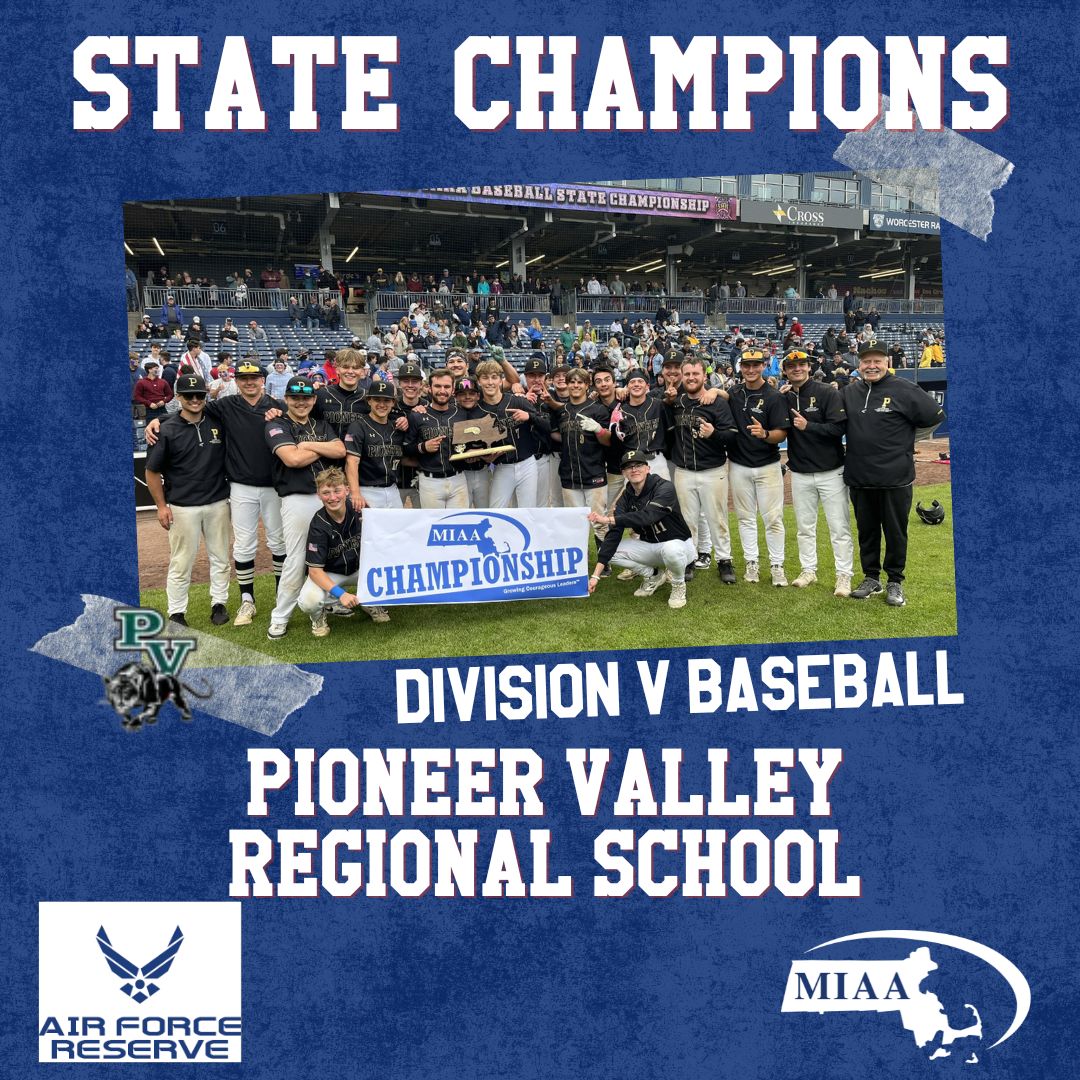 🎉Congratulations to the Division V Baseball State Champions, Pioneer Valley Regional School!