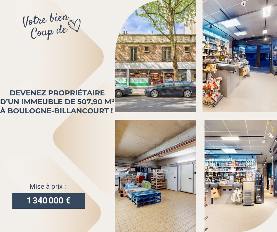 🏢 Un immeuble commercial rare à Boulogne-Billancourt ouvre ses portes une dernière fois avant la vente aux enchères !
📍Situé sur l’artère principale du centre-ville, dans un quartier animé et familial, cet immeuble occupé commercialement offre une visibilité exceptionnelle avec