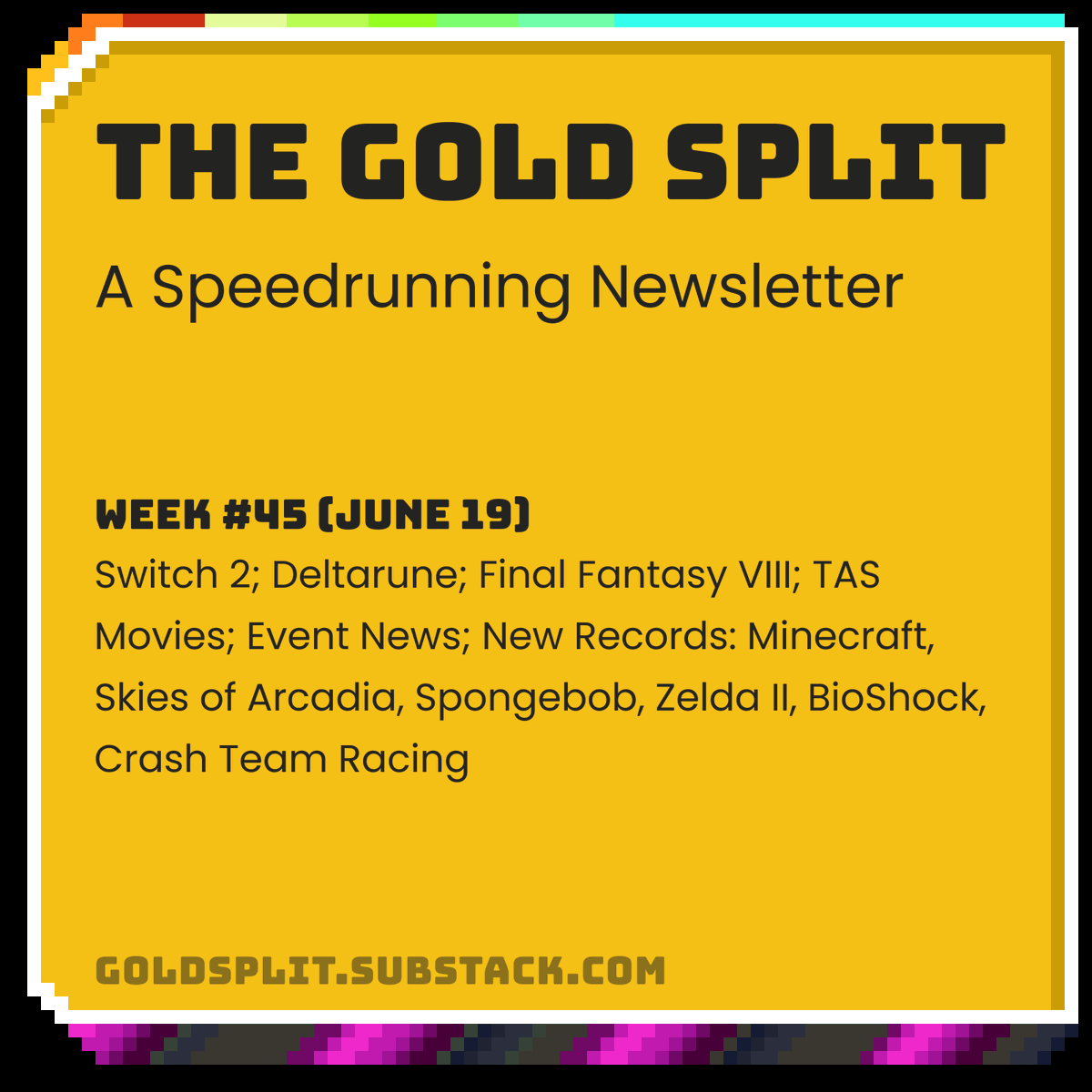 The Gold Split - A Speedrunning Newsletter tweet media