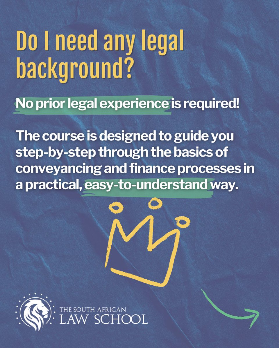 SALawschool1's tweet image. 🏠✨ Ready to master the world of property transfers? 
Our Conveyancing Practice &amp;amp; Finances course is perfect for anyone looking to break into this essential field! 📚

#ConveyancingCourse #PropertyLaw #LegalTraining #CareerDevelopment #SouthAfricanLawSchool