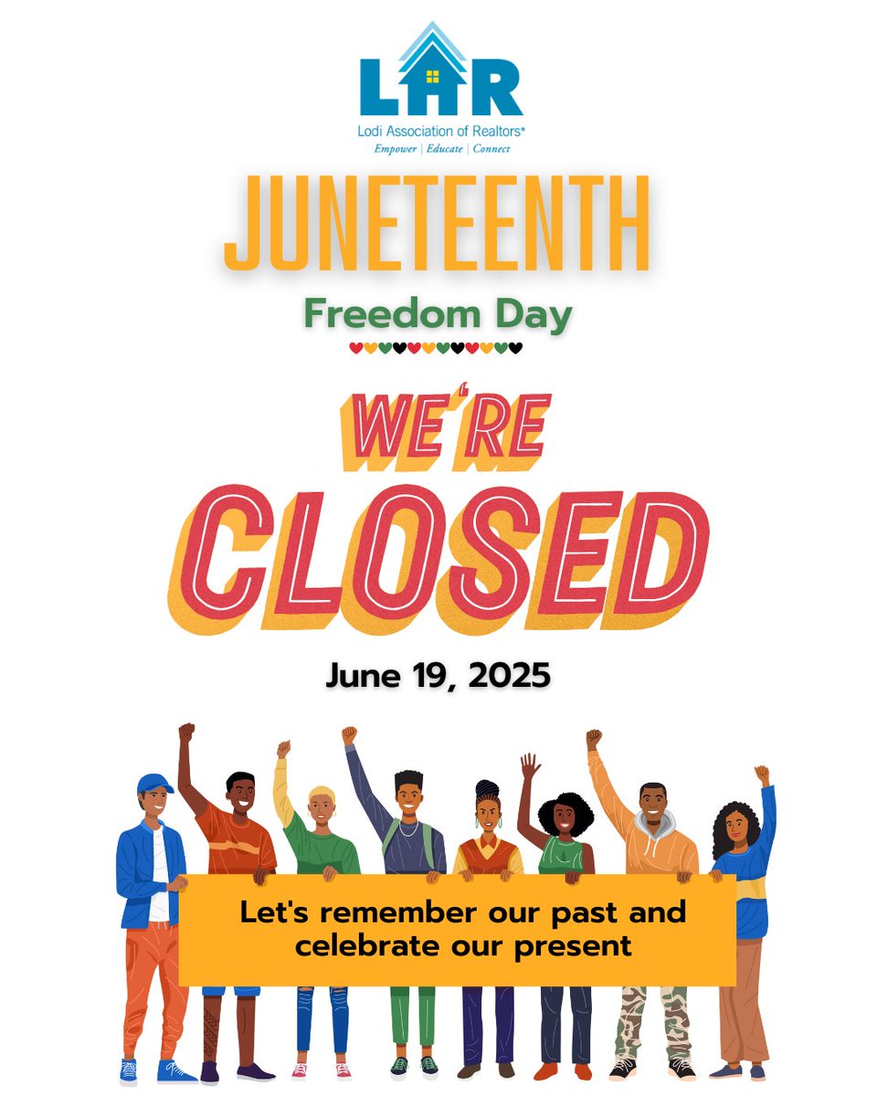 Let’s remember our past and celebrate our present. Our offices will be closed today in observance of Juneteenth.