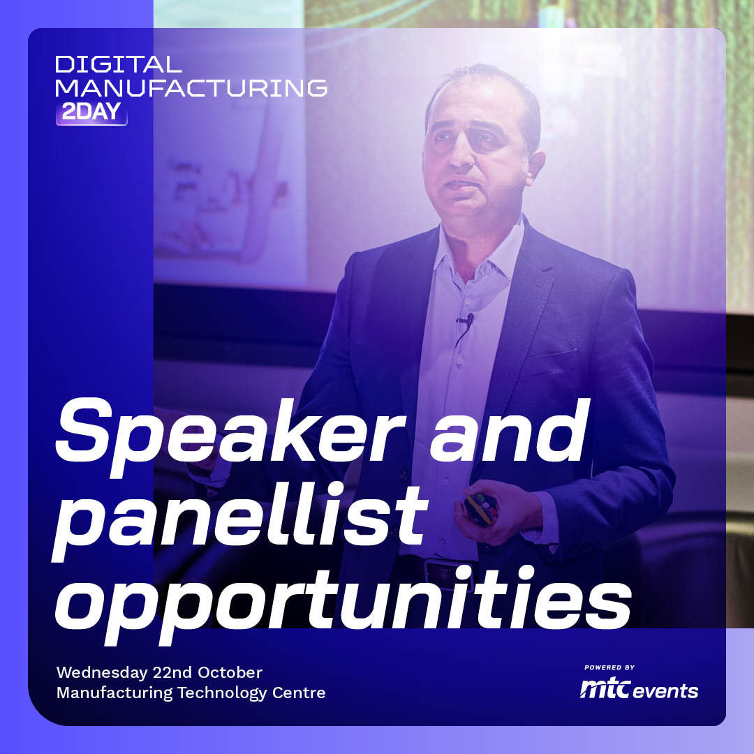 MTC Events (@_mtcevents) on Twitter photo We’re inviting speaker, panel & workshop proposals for DM2Day, taking place at the MTC on 22 Oct.
If you have insights into digital transformation & innovation, we want to hear from you.
📩 events@the-mtc.org
🔗 digitalmanufacturing2day.com
#DM2Day #DigitalManufacturing #MTCEvents We’re inviting speaker, panel & workshop proposals for DM2Day, taking place at the MTC on 22 Oct.
If you have insights into digital transformation & innovation, we want to hear from you.
📩 events@the-mtc.org
🔗 digitalmanufacturing2day.com
#DM2Day #DigitalManufacturing #MTCEvents