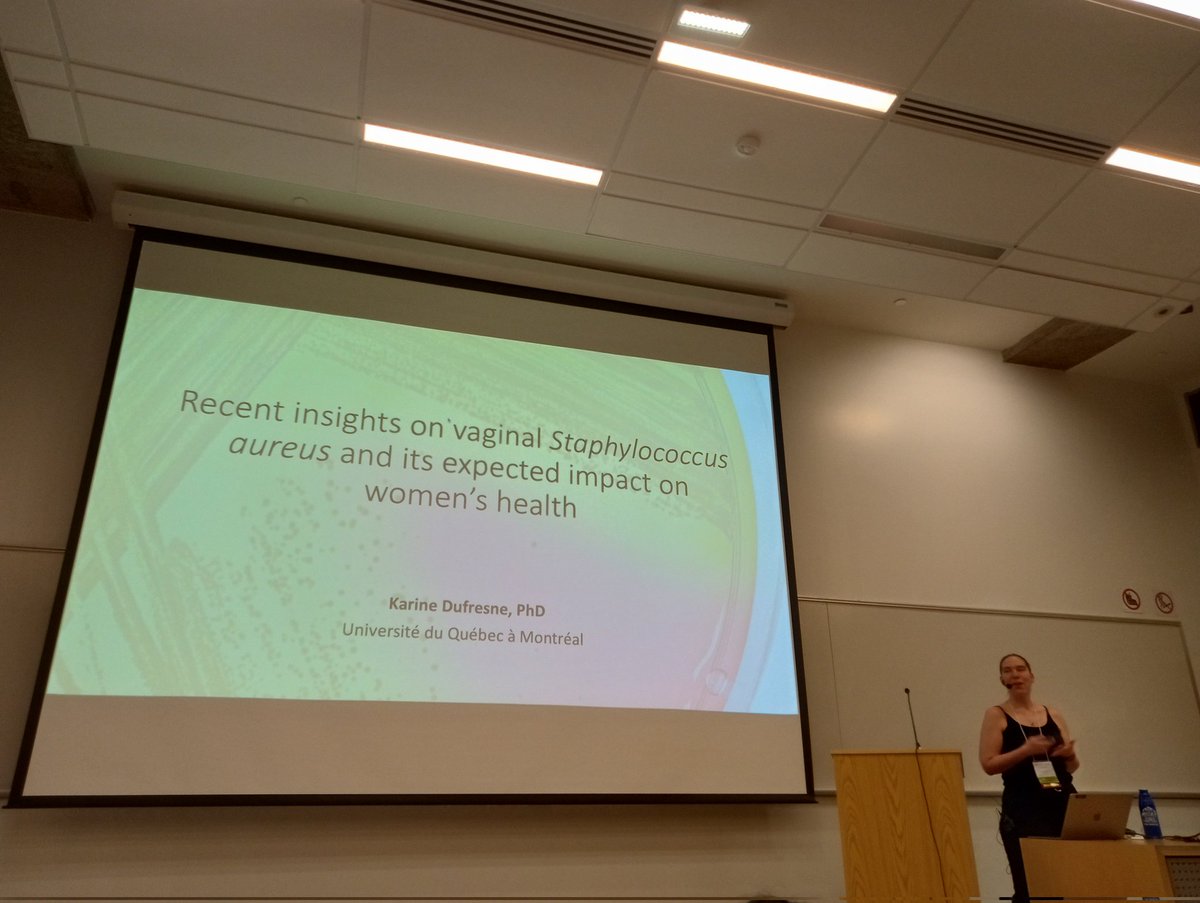 The first speaker of the Pathogenesis and Host Response session is Prof. Karine Dufresne from UQÀM! She is presenting her work on the impact of vaginal S. aureus on women's health! #CSM2025