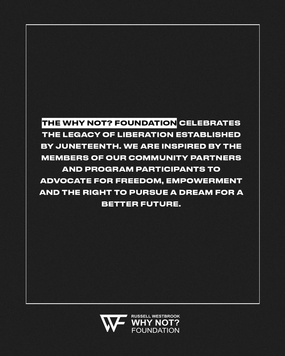WhyNotFdn's tweet image. Today on #Juneteenth, the Why Not? Foundation honors the legacy of freedom fighters, advocacy leaders, and the many voices that continue to push for liberation and truth.