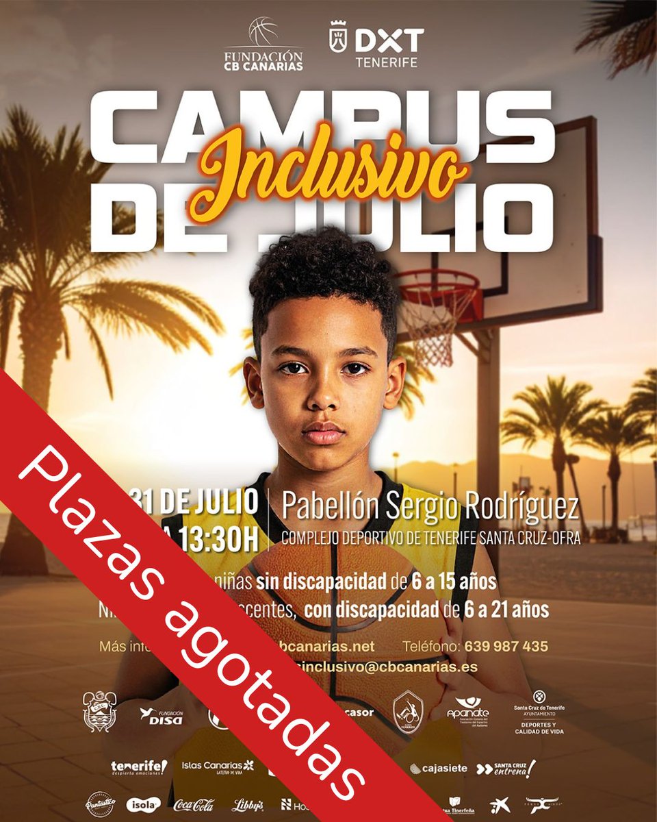 Fundación CB Canarias (@fundacioncbc) on Twitter photo 🏀 Plazas agotadas en el Campus Inclusivo de Julio
#somosincluisión #DXTenerife #ActivaTuVida
<a href="/CB1939Canarias/">La Laguna Tenerife</a> <a href="/DXTenerife/">Deportes Tenerife</a> <a href="/CabildoTenerife/">Cabildo de Tenerife</a> @idecogestion <a href="/santacruz_ayto/">Ayuntamiento de Santa Cruz de Tenerife</a> <a href="/deportesctfe/">Santa Cruz Deportes</a> <a href="/FundacionDISA/">Fundación DISA</a> <a href="/AddinCd/">CD ADDin</a> <a href="/AdeinTenerife/">Santa Cruz ADEIN Tenerife Fundación CB Canarias</a> <a href="/APANATE/">APANATE</a> <a href="/cajasiete/">Cajasiete</a> 🏀 Plazas agotadas en el Campus Inclusivo de Julio
#somosincluisión #DXTenerife #ActivaTuVida
<a href="/CB1939Canarias/">La Laguna Tenerife</a> <a href="/DXTenerife/">Deportes Tenerife</a> <a href="/CabildoTenerife/">Cabildo de Tenerife</a> @idecogestion <a href="/santacruz_ayto/">Ayuntamiento de Santa Cruz de Tenerife</a> <a href="/deportesctfe/">Santa Cruz Deportes</a> <a href="/FundacionDISA/">Fundación DISA</a> <a href="/AddinCd/">CD ADDin</a> <a href="/AdeinTenerife/">Santa Cruz ADEIN Tenerife Fundación CB Canarias</a> <a href="/APANATE/">APANATE</a> <a href="/cajasiete/">Cajasiete</a>