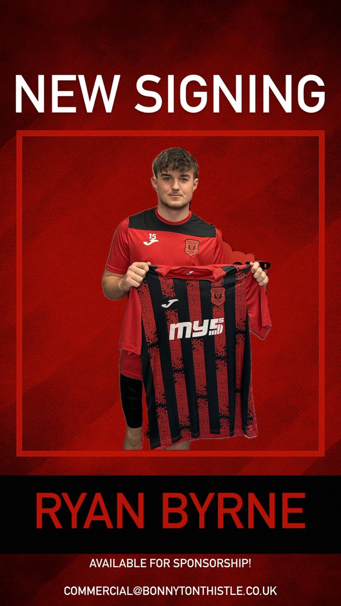 New signing ✍️ 

Showing the strength of our development pathway, Ryan Byrne progresses to first team football as he signs for the 2025/26 season 🔴⚫️

We look forward to seeing what striker Ryan can bring to the team after being awarded top goal scorer last season👏🏼