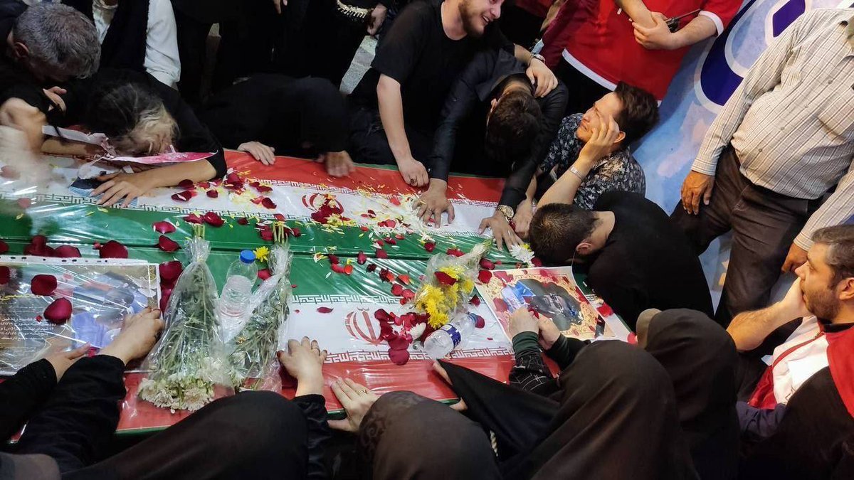 s_m_marandi's tweet photo. The funeral was held for the Iranian Red Crescent members, deliberately murdered by the Israeli regime’s airstrike on their building in Tehran.

Western journalists are silent. https://t.co/ieEhR3Ci7m