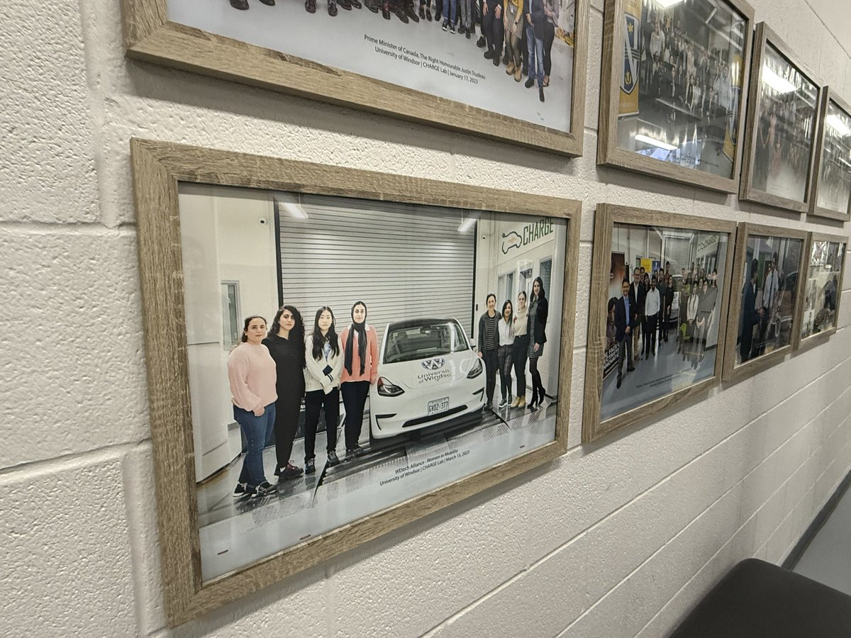 What a surprise walking into the University of Windsor’s CHARGE Lab and spotting our photo from the incredible Women-Led, Women-Powered Mobility meetup!